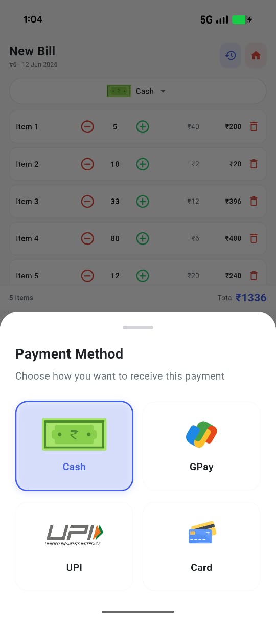 Payment Mode Screen