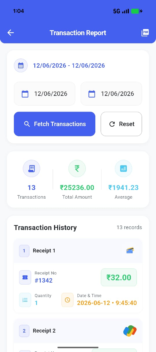 Sales Reports Screen